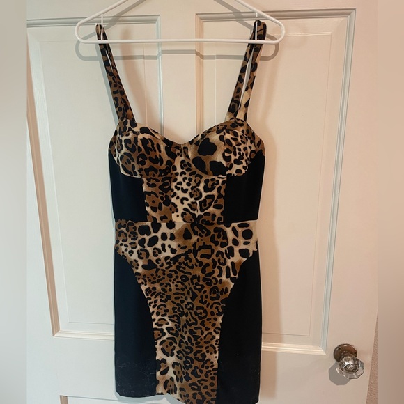 Rebecca Minkoff Claudia Dress Womens 2 Leopard 100% Silk Black Sleeveless - Picture 1 of 2